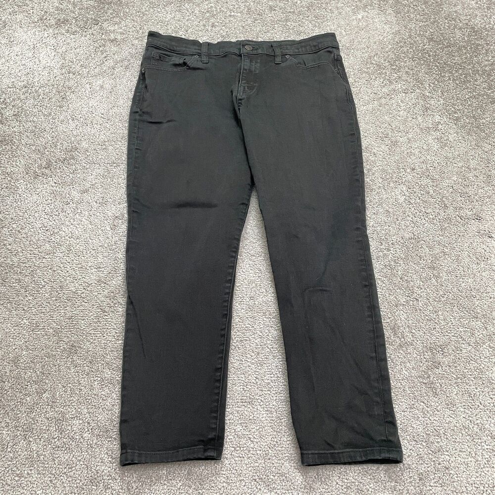 Madewell 8" Skinny Ankle Crop Denim Jeans Womens 32 Black Mid Rise Casual 34x25